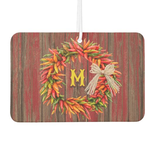 サウスウエストチリストラリースパーソナライズされたイニシャル カーエアーフレッシュナー (正面)