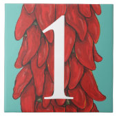 サウスウエストチリペッパーHouse数字1ターコイズ タイル (正面)