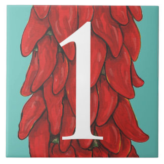 サウスウエストチリペッパーHouse数字1ターコイズ タイル