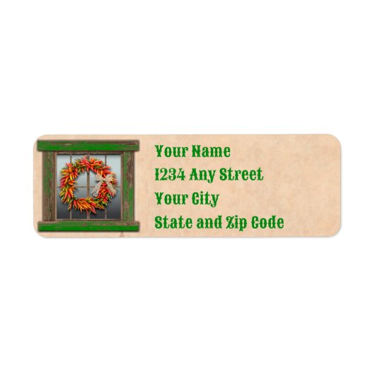 サウスウエストチリリース素朴ホリデーアドレス ラベル (正面)