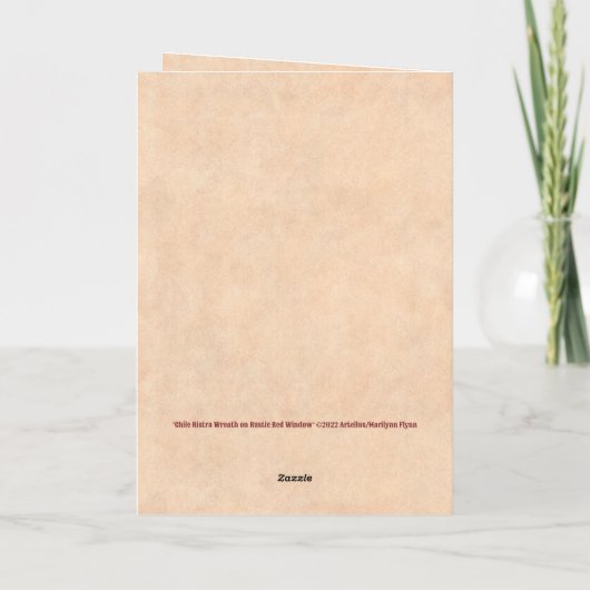 サウスウエストチリリース素朴レッドウィンドウホリデー カード (裏面)