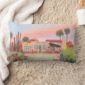 サウスウエストデザートカボスアドビハウスピーチ | ランバークッション (ブランケット)