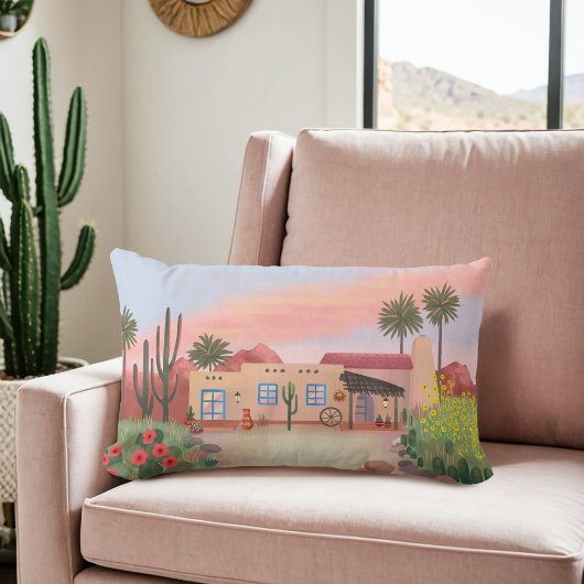 サウスウエストデザートカボスアドビハウスピーチ | ランバークッション