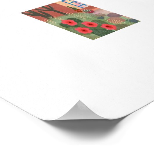 サウスウエストデザートカボスアドビハウスラージプリント ポスター (角)