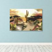 サウスウエストデザートサンライズ抽象芸術アート キャンバスプリント (インサイチュ (ウッドフロア))