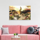 サウスウエストデザートサンライズ抽象芸術アート キャンバスプリント (インサイチュ (リビング))