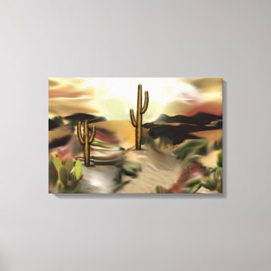 サウスウエストデザートサンライズ抽象芸術アート キャンバスプリント (正面)
