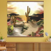 サウスウエストデザートサンライズ抽象芸術アート キャンバスプリント (インサイチュ (リビング))