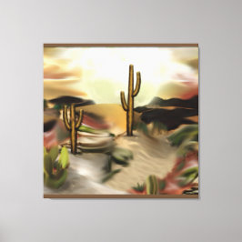 サウスウエストデザートサンライズ抽象芸術アート キャンバスプリント