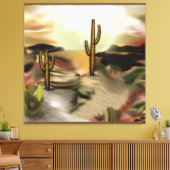 サウスウエストデザートサンライズ抽象芸術アート キャンバスプリント (インサイチュ (リビング))