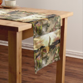 サウスウエストデザートサンライズ抽象芸術アート ショートテーブルランナー (インサイチュ)