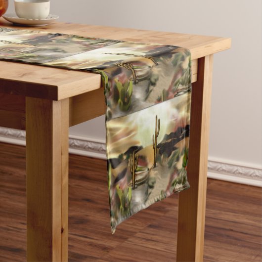 サウスウエストデザートサンライズ抽象芸術アート ショートテーブルランナー (インサイチュ)