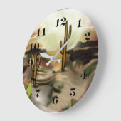 サウスウエストデザートサンライズ抽象芸術アート ラージ壁時計 (傾斜)