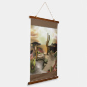 サウスウエストデザートサンライズ抽象芸術アート 吊り下げ型タペストリー (傾斜あり)