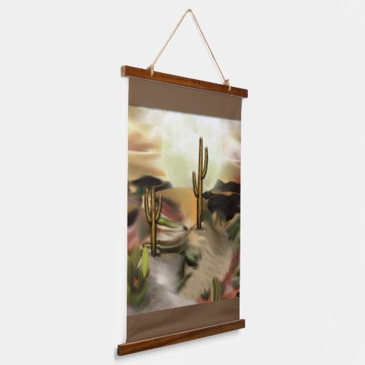 サウスウエストデザートサンライズ抽象芸術アート 吊り下げ型タペストリー (傾斜あり)