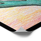 サウスウエストデザートスカルフォークアート ポスター (角)