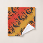 サウスウエストトライバルパターンココペリデザイン バスタオルセット (ウォッシュタオル)