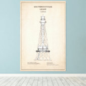 サウスウエストパスライトハウス – ルイジアナ – SBD キャンバスプリント (インサイチュ (ウッドフロア))