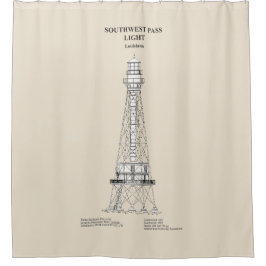 サウスウエストパスライトハウス – ルイジアナ – SBD シャワーカーテン