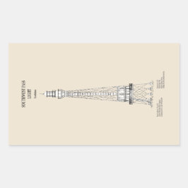 サウスウエストパスライトハウス – ルイジアナ – SBD 長方形シール