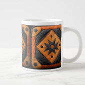 サウスウエストビューティフルカントリースタイルレザー ジャンボコーヒーマグカップ (右)