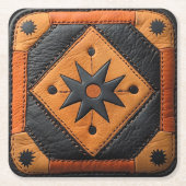 サウスウエストビューティフルカントリースタイルレザー スクエアペーパーコースター (正面)