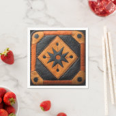 サウスウエストビューティフルカントリースタイルレザー スタンダードカクテルナプキン (インサイチュ)