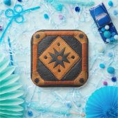 サウスウエストビューティフルカントリースタイルレザー ペーパープレート (パーティー)