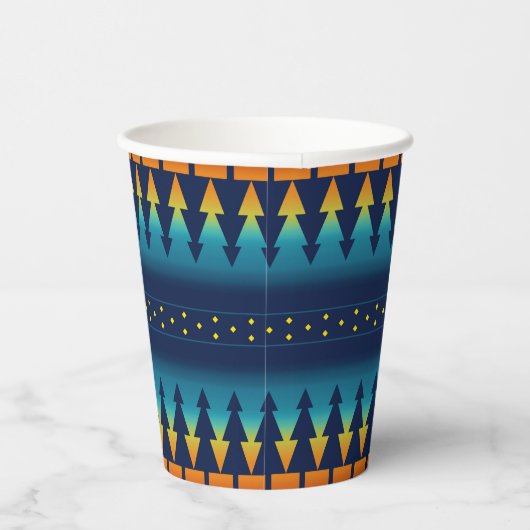サウスウエストブランケットスタイルサンセットパインズデザイン 紙コップ (右)