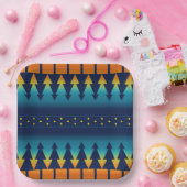 サウスウエストブランケットスタイルサンセットパインズ ペーパープレート (パーティー)