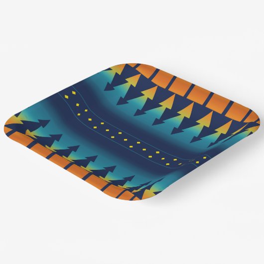 サウスウエストブランケットスタイルサンセットパインズ ペーパープレート (傾斜あり)