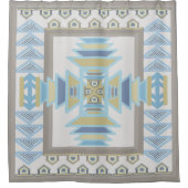 サウスウエストブルースインディアンブランケットアートデザイン シャワーカーテン (正面)