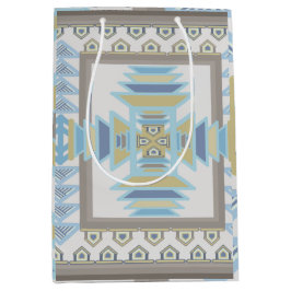 サウスウエストブルースインディアンブランケットアートデザイン ミディアムペーパーバッグ