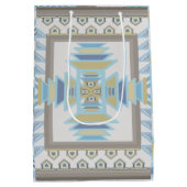 サウスウエストブルースインディアンブランケットアートデザイン ミディアムペーパーバッグ (裏面)