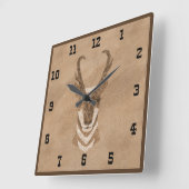 サウスウエストプロングホーンアンテロープスクエアウォール時計 スクエア壁時計 (傾斜)