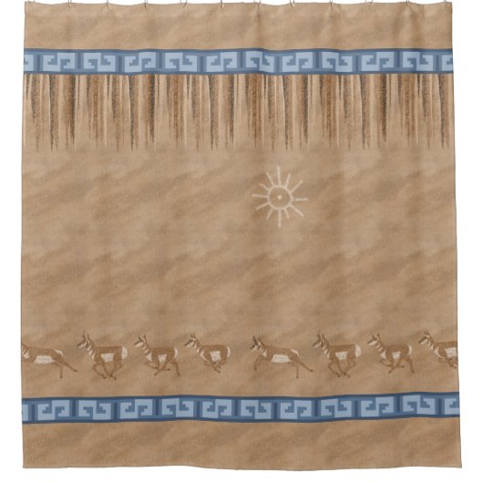 サウスウエストプロンロックアートデザイン シャワーカーテン (正面)