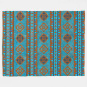 サウスウエストマウンテンピークスジオメトリックプリント フリースブランケット (正面(横))