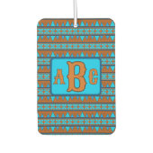 サウスウエストマウンテンピークスターコイズ パーソナライズされた カーエアーフレッシュナー (正面)