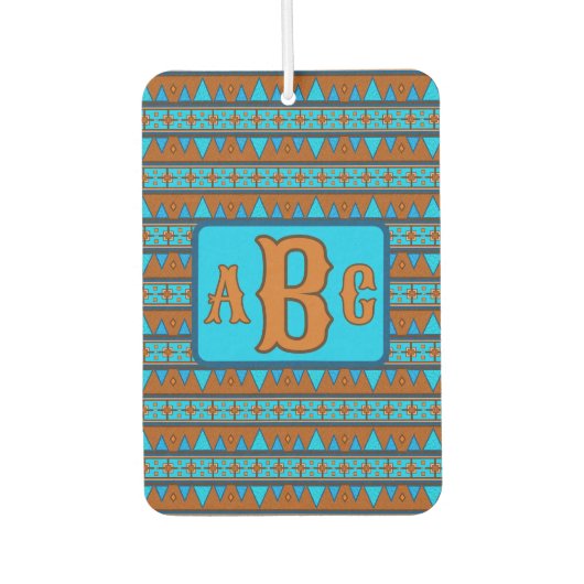 サウスウエストマウンテンピークスターコイズ パーソナライズされた カーエアーフレッシュナー (正面)