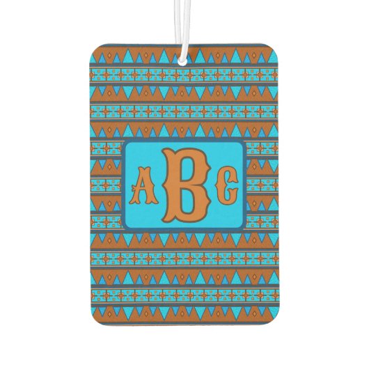 サウスウエストマウンテンピークスターコイズ パーソナライズされた カーエアーフレッシュナー (裏面)