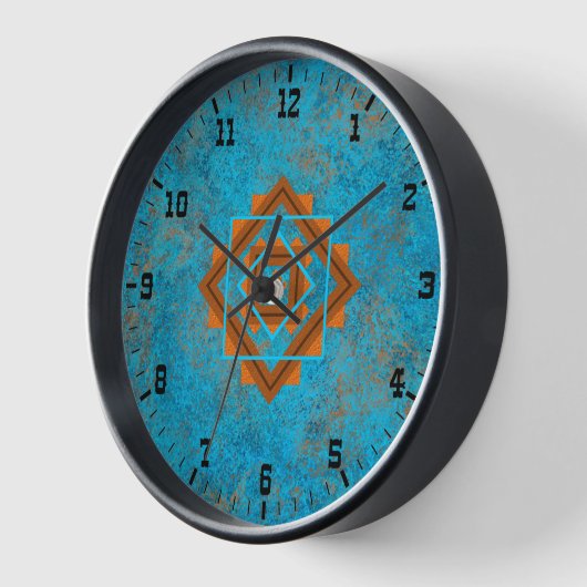 サウスウエストマウンテンピークターコイズオールドウエストフレーム 壁時計 (傾斜)