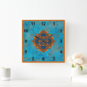 サウスウエストマウンテンピークターコイズレギュラースタイル スクエア壁時計 (ホーム)