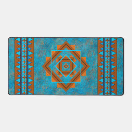 サウスウエストマウンテンピークターコイズ幾何学的プリント デスクマット