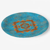 サウスウエストマウンテンピークターコイズ幾何学的プリント ペーパープレート (アングル)