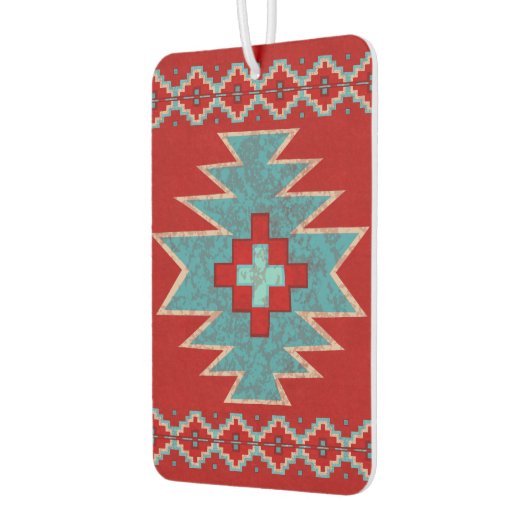 サウスウエストメサスターコイズアンドレッドデザイン カーエアーフレッシュナー (左)