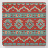 サウスウエストメサスターコイズ&レッド ストーンコースター (正面)