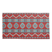 サウスウエストメサスターコイズ&レッド 枕カバー (裏面-左)