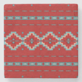 サウスウエストメサスレッドとターコイズ ストーンコースター (正面)