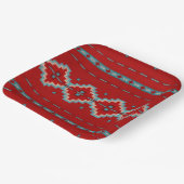 サウスウエストメサスレッド&ターコイズ幾何学的デザイン ペーパープレート (傾斜あり)