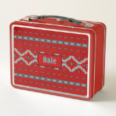 サウスウエストメサスレッド&ターコイズ メタルランチボックス (裏面)